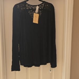 Vintage Havana Black Lace Women's Blouse